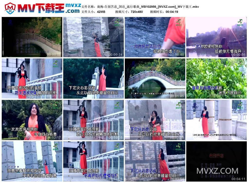 庞梅-告别苦恋_国语_流行歌曲_MB102956